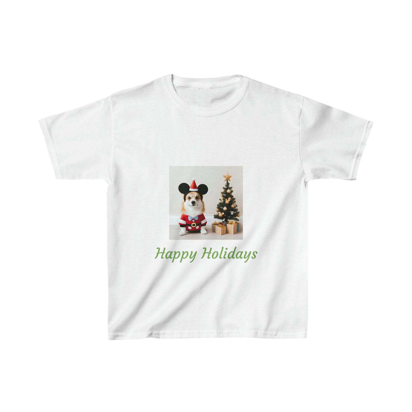 Happy Holidays Corgi Kids Tee