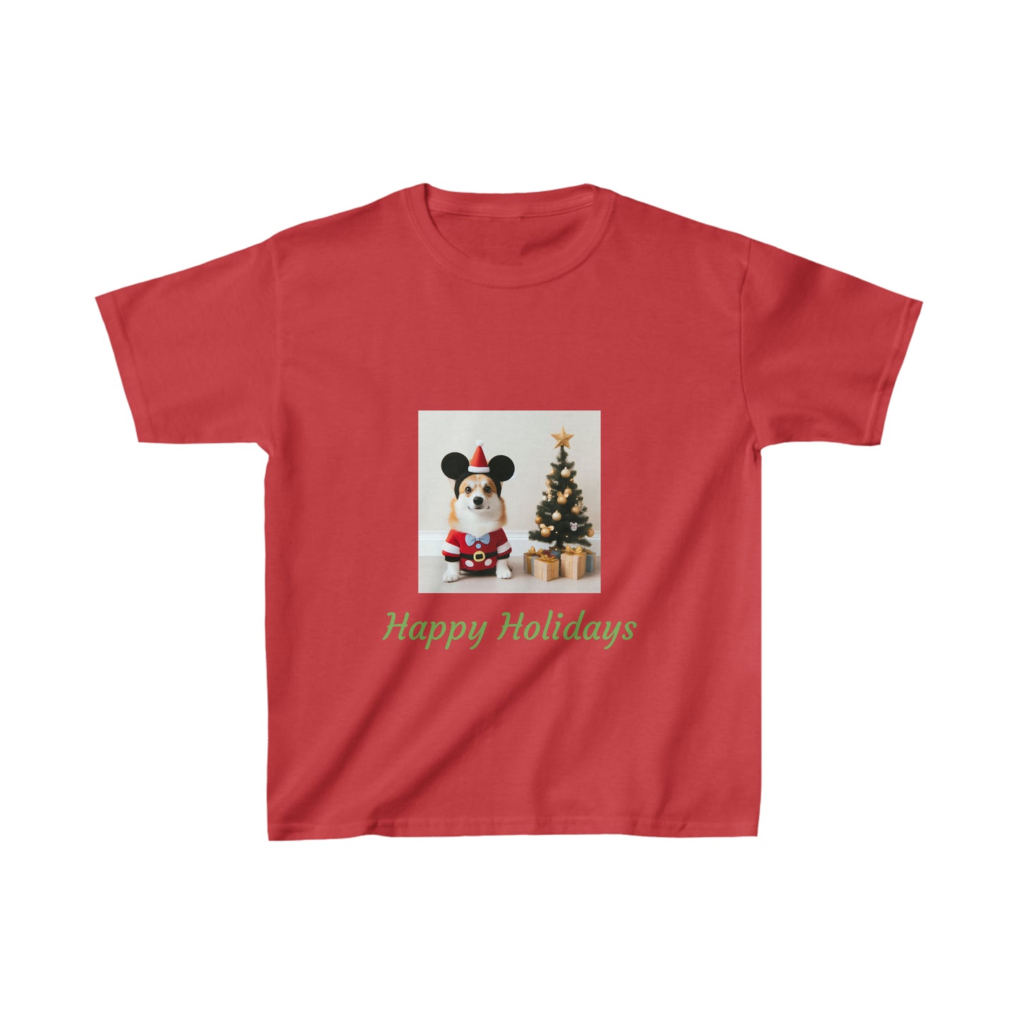 Happy Holidays Corgi Kids Tee