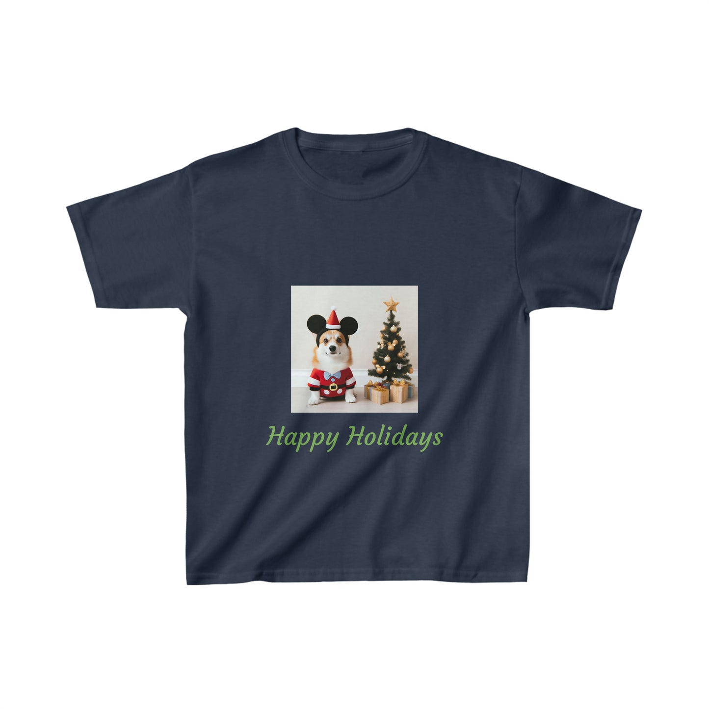 Happy Holidays Corgi Kids Tee